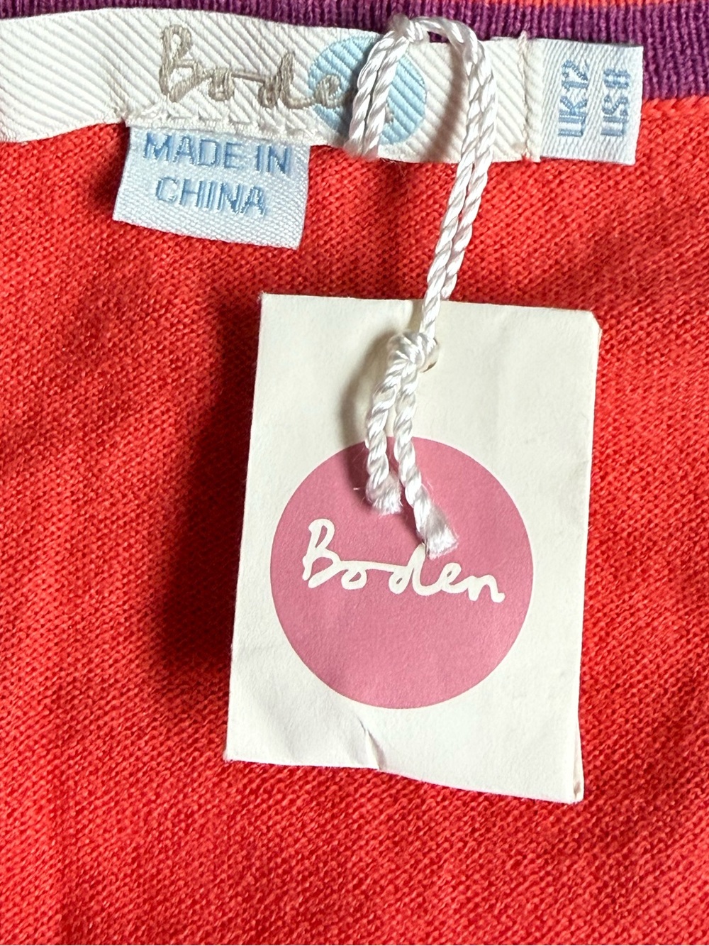 Boden Coral Pearl Button Cropped Cardigan Sweater - Picture 5 of 7